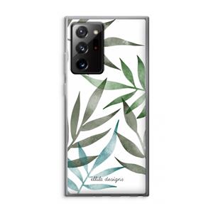 CaseCompany Tropical watercolor leaves: Samsung Galaxy Note 20 Ultra / Note 20 Ultra 5G Transparant Hoesje