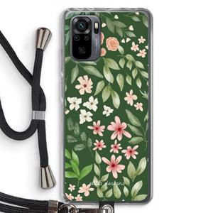 CaseCompany Botanical green sweet flower heaven: Xiaomi Redmi Note 10 Pro Transparant Hoesje met koord