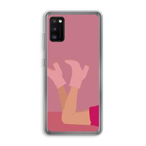 CaseCompany Pink boots: Samsung Galaxy A41 Transparant Hoesje