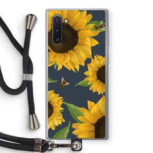 CaseCompany Sunflower and bees: Samsung Galaxy Note 10 Transparant Hoesje met koord