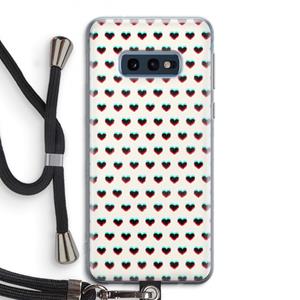CaseCompany Hartjes: Samsung Galaxy S10e Transparant Hoesje met koord