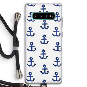 CaseCompany Ankers: Samsung Galaxy S10 Plus Transparant Hoesje met koord