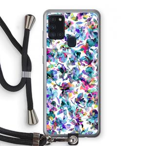 CaseCompany Hibiscus Flowers: Samsung Galaxy A21s Transparant Hoesje met koord