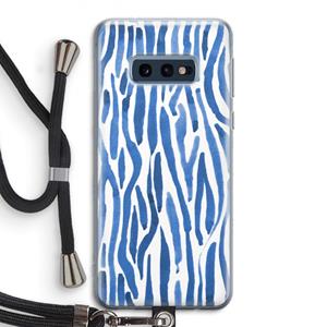 CaseCompany Blauwe nerven: Samsung Galaxy S10e Transparant Hoesje met koord