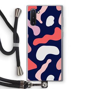 CaseCompany Memphis Shapes Pink: Samsung Galaxy Note 10 Transparant Hoesje met koord