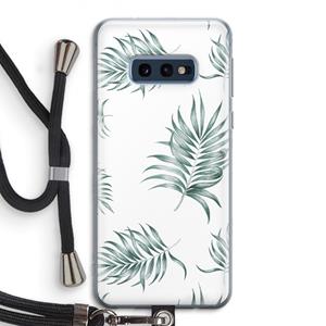 CaseCompany Simple leaves: Samsung Galaxy S10e Transparant Hoesje met koord
