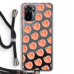 CaseCompany Just peachy: Xiaomi Redmi Note 10 Pro Transparant Hoesje met koord