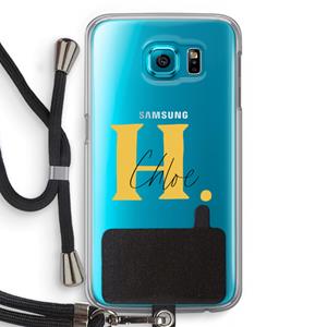 CaseCompany Amber Script: Samsung Galaxy S6 Transparant Hoesje met koord