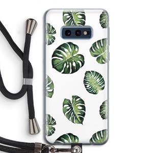 CaseCompany Tropische bladeren: Samsung Galaxy S10e Transparant Hoesje met koord