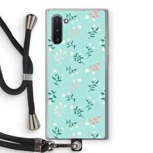 CaseCompany Small white flowers: Samsung Galaxy Note 10 Transparant Hoesje met koord