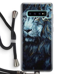 CaseCompany Darkness Lion: Samsung Galaxy S10 Plus Transparant Hoesje met koord
