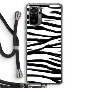 CaseCompany Zebra pattern: Xiaomi Redmi Note 10 Pro Transparant Hoesje met koord