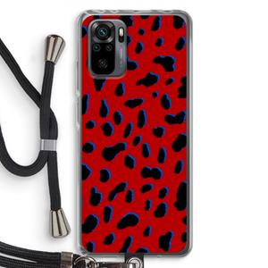CaseCompany Red Leopard: Xiaomi Redmi Note 10 Pro Transparant Hoesje met koord
