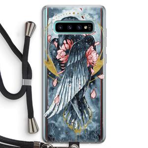 CaseCompany Golden Raven: Samsung Galaxy S10 Plus Transparant Hoesje met koord