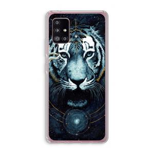 CaseCompany Darkness Tiger: Samsung Galaxy A51 5G Transparant Hoesje
