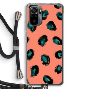 CaseCompany Pink Cheetah: Xiaomi Redmi Note 10 Pro Transparant Hoesje met koord