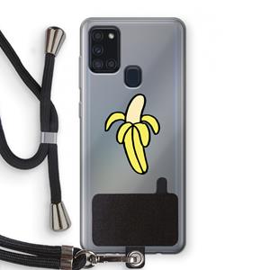 CaseCompany Banana: Samsung Galaxy A21s Transparant Hoesje met koord