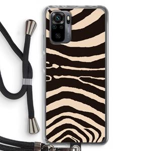 CaseCompany Arizona Zebra: Xiaomi Redmi Note 10 Pro Transparant Hoesje met koord