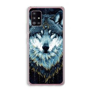 CaseCompany Darkness Wolf: Samsung Galaxy A51 5G Transparant Hoesje