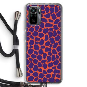 CaseCompany Purple Giraffe: Xiaomi Redmi Note 10 Pro Transparant Hoesje met koord