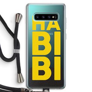 CaseCompany Habibi Blue: Samsung Galaxy S10 Plus Transparant Hoesje met koord