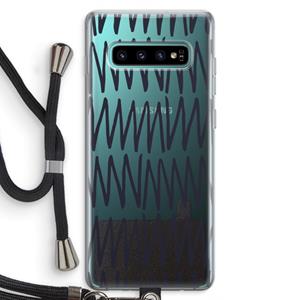CaseCompany Marrakech Zigzag: Samsung Galaxy S10 Plus Transparant Hoesje met koord