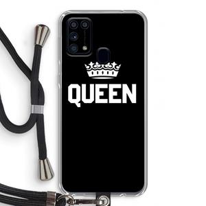 CaseCompany Queen zwart: Samsung Galaxy M31 Transparant Hoesje met koord
