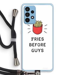 CaseCompany Fries before guys: Samsung Galaxy A52 Transparant Hoesje met koord