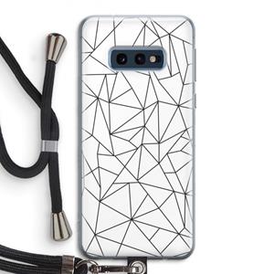CaseCompany Geometrische lijnen zwart: Samsung Galaxy S10e Transparant Hoesje met koord