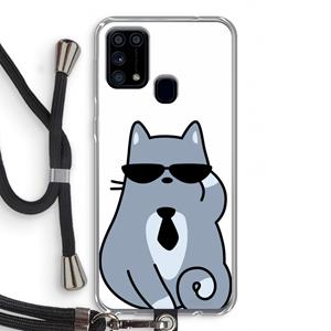 CaseCompany Cool cat: Samsung Galaxy M31 Transparant Hoesje met koord