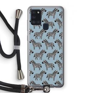 CaseCompany Zebra: Samsung Galaxy A21s Transparant Hoesje met koord