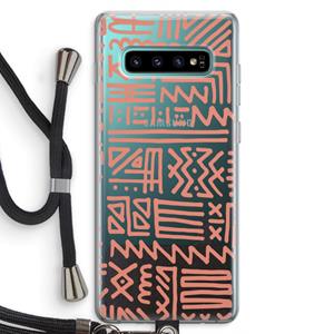 CaseCompany Marrakech Pink: Samsung Galaxy S10 Plus Transparant Hoesje met koord