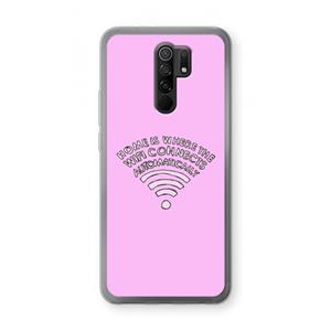 CaseCompany Home Is Where The Wifi Is: Xiaomi Redmi 9 Transparant Hoesje
