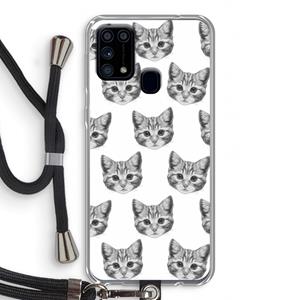 CaseCompany Kitten: Samsung Galaxy M31 Transparant Hoesje met koord