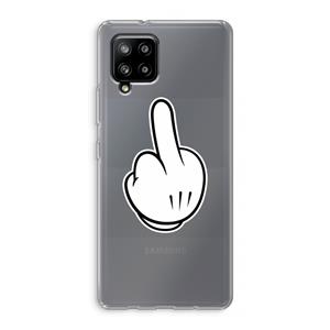 CaseCompany Middle finger white: Samsung Galaxy A42 5G Transparant Hoesje