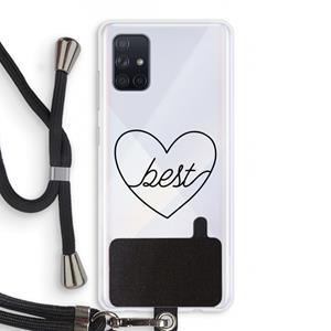 CaseCompany Best heart black: Samsung Galaxy A71 Transparant Hoesje met koord