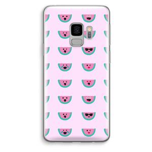 CaseCompany Smiley watermeloenprint: Samsung Galaxy S9 Transparant Hoesje