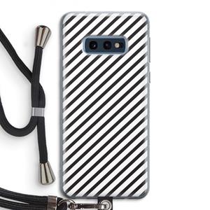 CaseCompany Strepen zwart-wit: Samsung Galaxy S10e Transparant Hoesje met koord