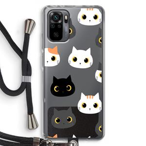 CaseCompany Katten: Xiaomi Redmi Note 10 Pro Transparant Hoesje met koord