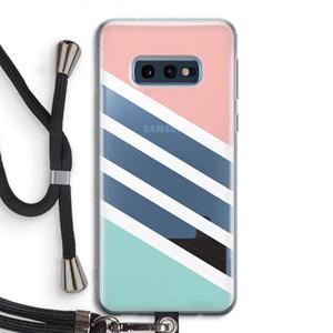 CaseCompany Strepen pastel: Samsung Galaxy S10e Transparant Hoesje met koord