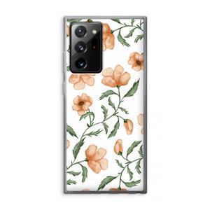 CaseCompany Peachy flowers: Samsung Galaxy Note 20 Ultra / Note 20 Ultra 5G Transparant Hoesje