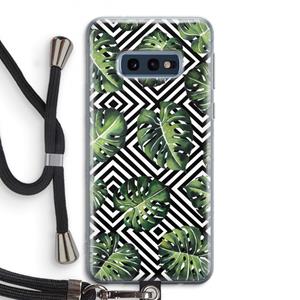 CaseCompany Geometrische jungle: Samsung Galaxy S10e Transparant Hoesje met koord