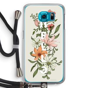 CaseCompany Hello bloemen: Samsung Galaxy S6 Transparant Hoesje met koord