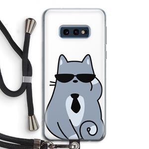 CaseCompany Cool cat: Samsung Galaxy S10e Transparant Hoesje met koord