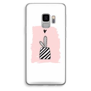 CaseCompany Zwart-wit cactus: Samsung Galaxy S9 Transparant Hoesje