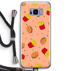 CaseCompany Chicken 'n Fries: Samsung Galaxy S8 Transparant Hoesje met koord