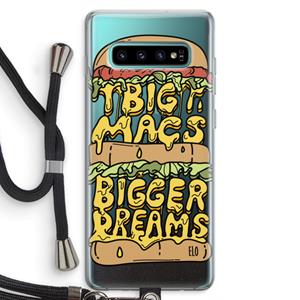 CaseCompany Big Macs Bigger Dreams: Samsung Galaxy S10 Plus Transparant Hoesje met koord