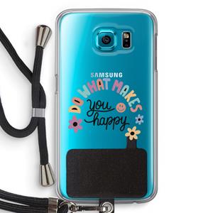CaseCompany Happy days: Samsung Galaxy S6 Transparant Hoesje met koord