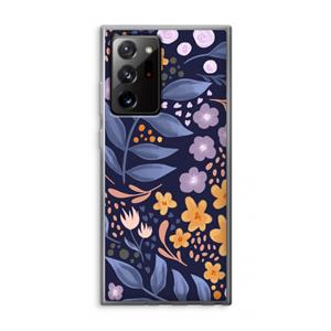 CaseCompany Flowers with blue leaves: Samsung Galaxy Note 20 Ultra / Note 20 Ultra 5G Transparant Hoesje