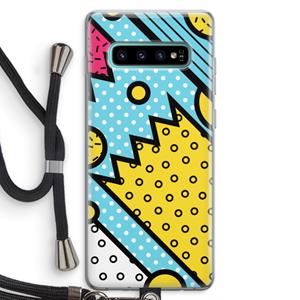 CaseCompany Pop Art #1: Samsung Galaxy S10 Plus Transparant Hoesje met koord